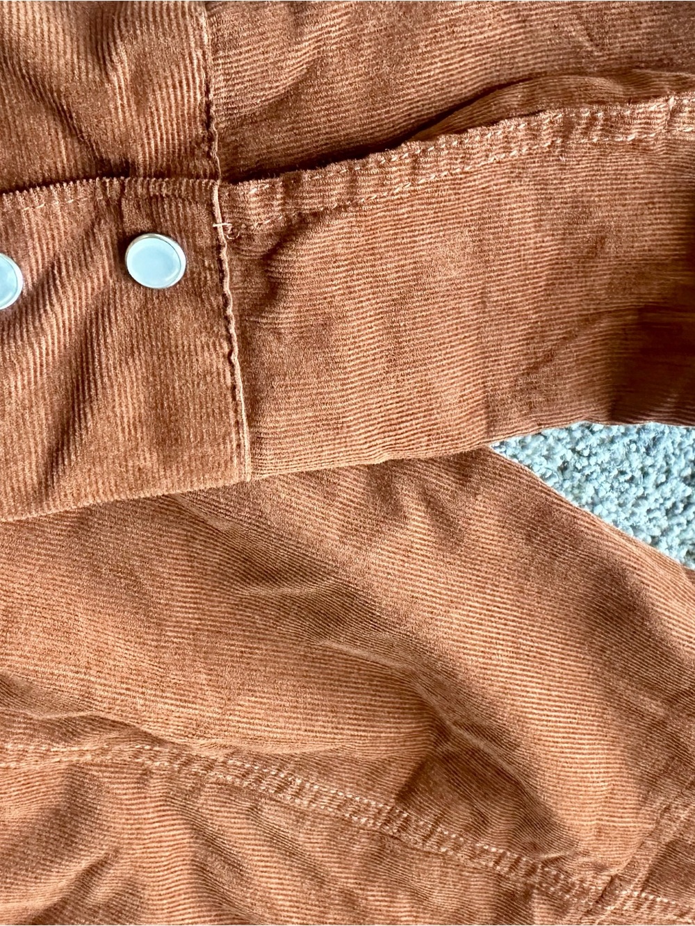 NWT - GAP Button-Front Corduroy Mini Dress in Rust, Size S - Picture 5 of 5